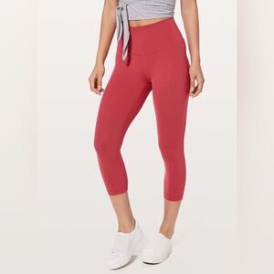 Lululemon Wunder Under Crop (Hi-Rise) 21"
Vintage Rose Pink, Size 6